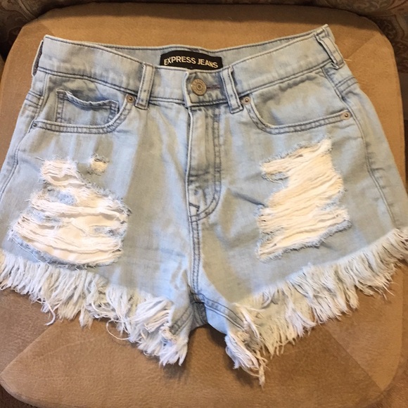 express distressed shorts